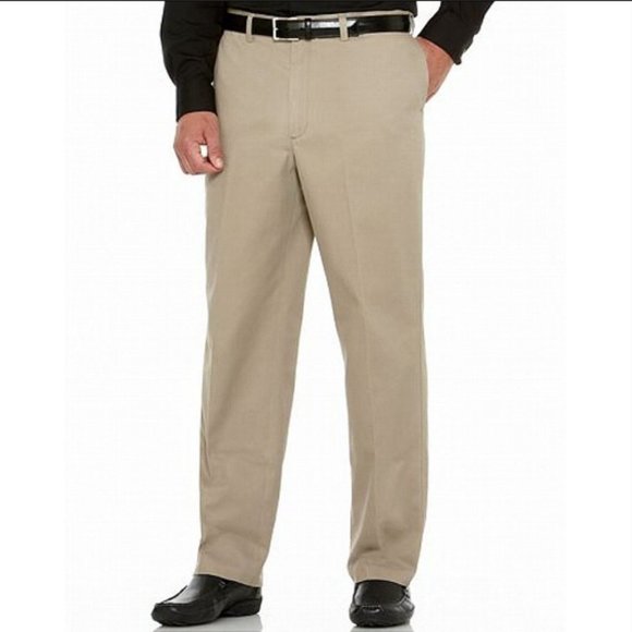 Enro Platinum | Men’s Flat Front Cotton Twill Pants - Picture 1 of 12